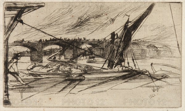 Vauxhall Bridge, 1861. Creator: James Abbott McNeill Whistler.