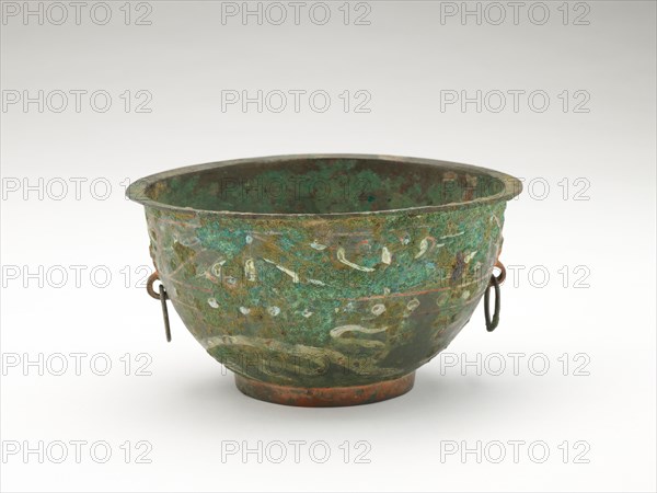 Bowl with painted designs, Han dynasty, 206 BCE-220 CE. Creator: Unknown.
