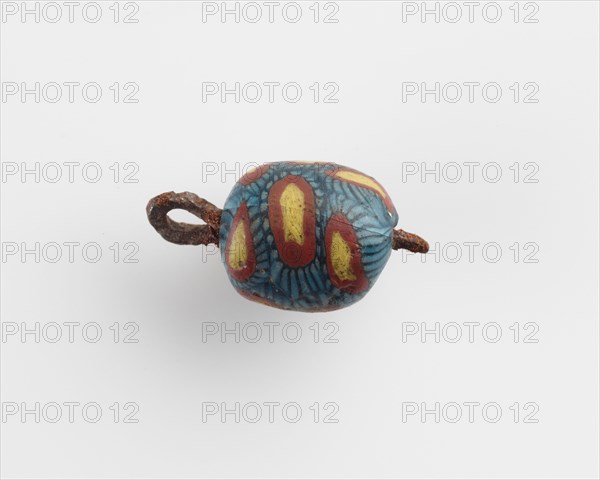 Bead, with a copper eyelet, Roman Period, 1st-2nd century. Creator: Unknown.