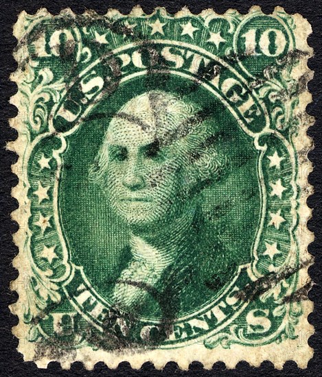 10c Washington type I single, 1861. Creator: Unknown.