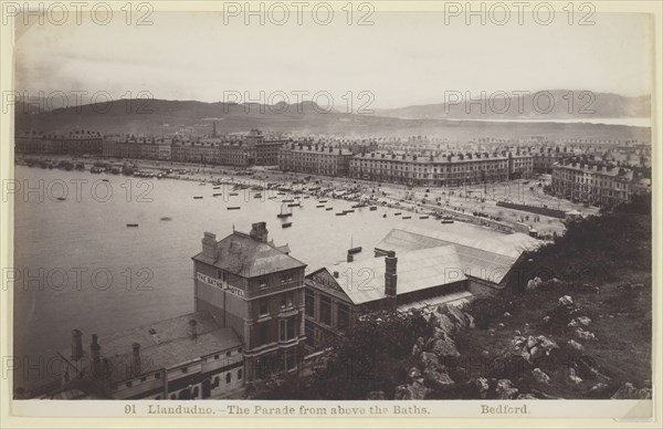 Llandudno - The Parade from above the Baths, 1860/94. Creator: Francis Bedford.