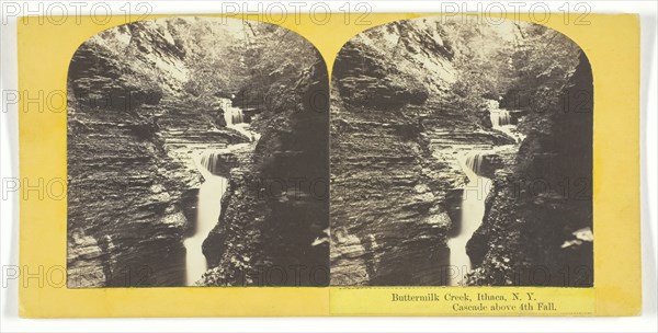 Buttermilk Creek, Ithaca, N.Y. Cascade above 4th Fall, 1860/65. Creator: J. C. Burritt.