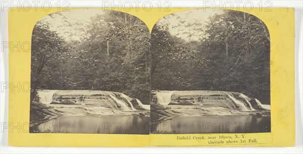 Enfield Creek, near Ithaca, N.Y. Cascade above 1st Fall, 1860/65. Creator: J. C. Burritt.