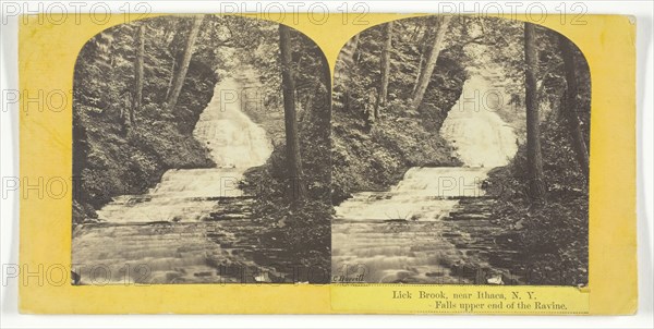 Lick Brook, near Ithaca, N.Y. Falls upper end of the Ravine, 1860/65. Creator: J. C. Burritt.