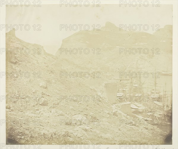 Remains of Old Genoese Castle above the Harbour of Balaklava, 1855. Creator: James Robertson.