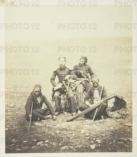 Untitled [group portrait, Crimea], 1855.  Creator: Roger Fenton.