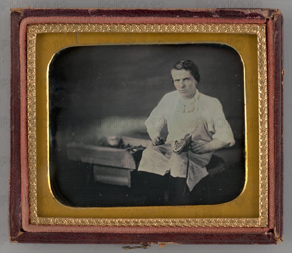 Untitled (Portrait of a Cobbler), 1853. Creator: Unknown.