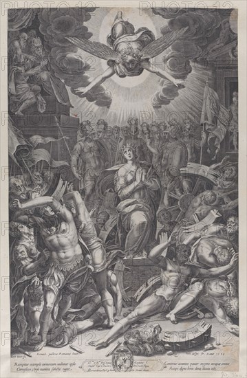 Martyrdom of Saint Catherine, after Bernardino Passari, 1588. Creator: Gijsbert Van Veen.