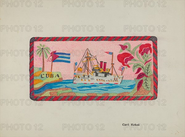 Hooked Rug, c. 1936. Creator: Carl Keksi.