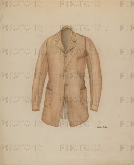 Man's Sack Coat, c. 1938. Creator: Edith Miller.
