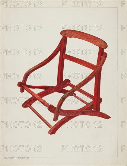 Child's Folding Chair, c. 1938. Creator: Magnus S. Fossum.