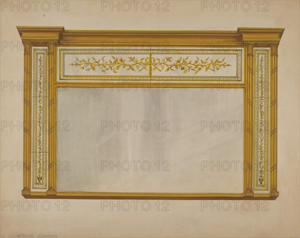 Mantel Looking Glass, c. 1937. Creator: Arthur Johnson.