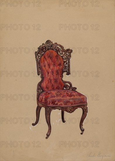 Side Chair, c. 1936. Creator: Charles Garjian.