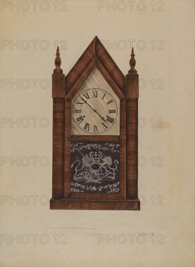 Clock, c. 1937. Creator: Edith Miller.