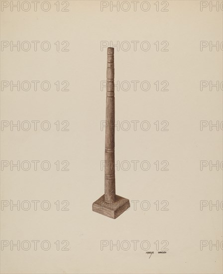 Candlestick, c. 1940. Creator: Mary Hansen.