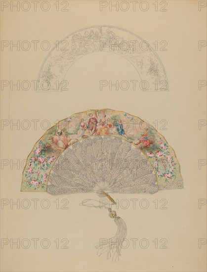 Fan, c. 1936. Creator: Rosalia Lane.