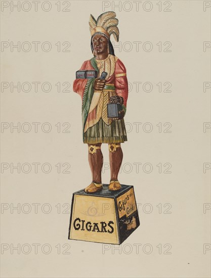 Cigar Store Indian, 1935/1942. Creator: Marius Hansen.