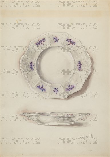 China Plate, c. 1937. Creator: Geoffrey Holt.