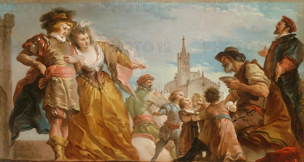 The Meeting of Gautier, Count of Antwerp, and his Daughter, Violante, c. 1787. Creator: Giuseppe Cades.