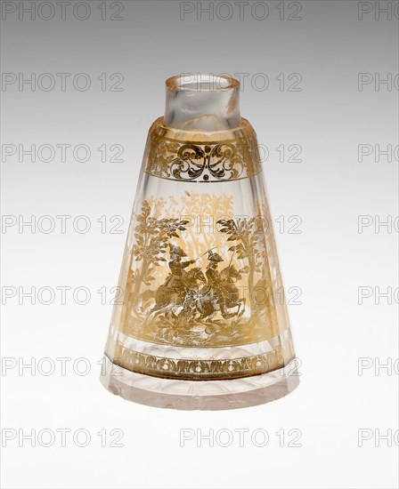 Flask, Bohemia, c. 1730. Creator: Bohemia Glass.