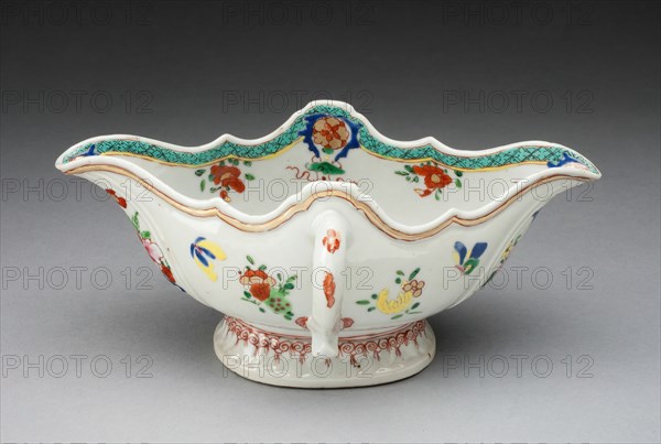 Two-Handled Sauceboat, China, c. 1750. Creator: Jingdezhen Porcelain.