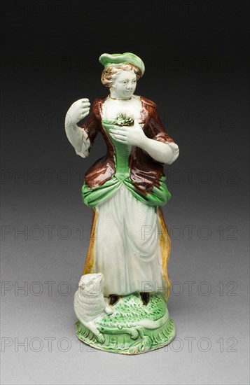 Shepherdess, Staffordshire, c. 1790. Creator: Staffordshire Potteries.