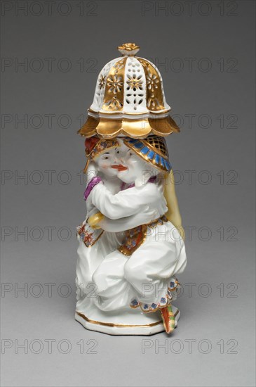 Sugar Caster with Cover (one of a pair), Meissen, c. 1737. Creator: Meissen Porcelain.