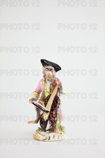 Cellist for the Monkey Band, Meissen, c. 1765. Creators: Meissen Porcelain, Johann Joachim Kaendler.