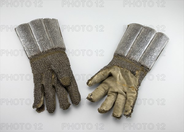 Pair of Dueling Gauntlets, Nuremberg, 1580/1600. Creator: Unknown.