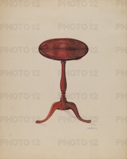 Tilt Top Table, c. 1937. Creator: Herbert Marsh.