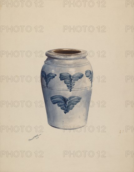 Gray Stoneware Crock, c. 1937. Creator: Charles Moss.