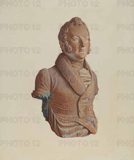 Figurehead: "C. Perry", c. 1938. Creator: Elizabeth Moutal.