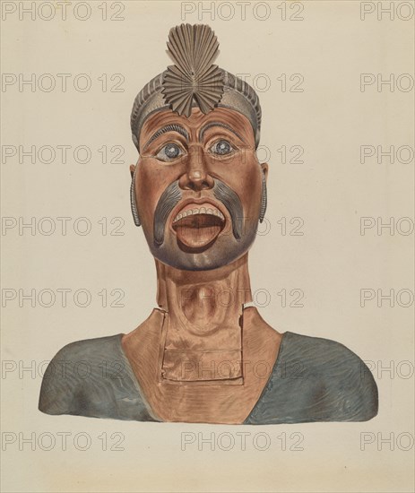 Figurehead: Turk's Head, c. 1937. Creator: Henry Murphy.