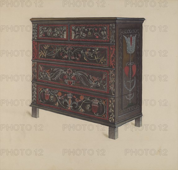 Guilford Painted Chest, c. 1936. Creator: Martin Partyka.