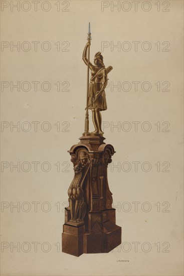 Newel Post, 1938. Creator: Louis Plogsted.