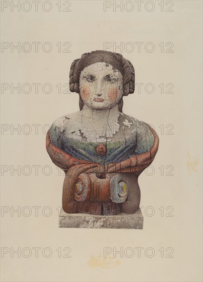 Figurehead from the "Lady Clinton", c. 1938. Creator: Robert Pohle.