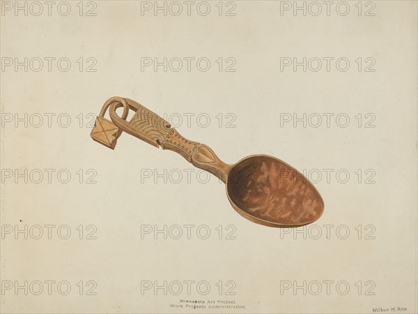 Wooden Spoon, c. 1937. Creator: Wilbur M Rice.