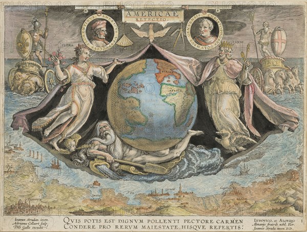 Americae Retectio (Americae Retectio), 1591. Creator: Stradanus (Straet, van der), Johannes (1523-1605).