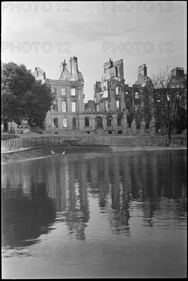 Bomb damage, The Crescent, Plymouth, Devon, World War II, 1942. Creator: Cyril James Palmer.