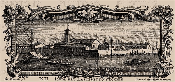 Isolario veneto, XII. Isola del Lazzaretto Vecchio, 1777. Creator: Visentini, Antonio (1688-1782).