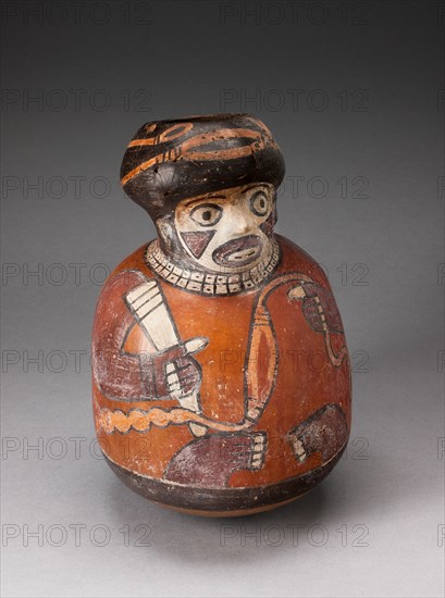 Jar in the Form of a Warrior Holding a Sling and Club, 180 B.C./A.D. 500. Creator: Unknown.