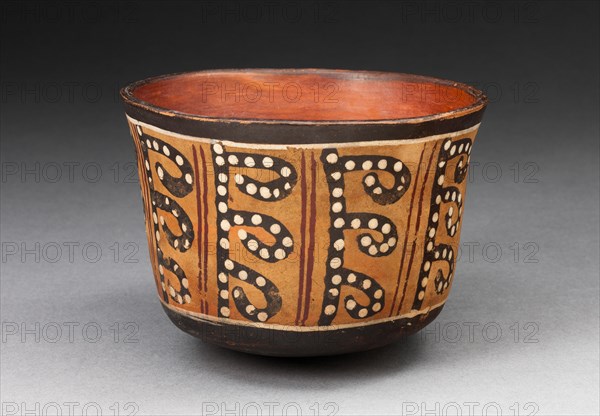 Cup with Repeated Spotted, Curved Line Motif, 180 B.C./A.D. 500. Creator: Unknown.