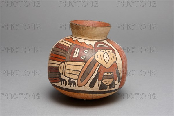 Jar Depicting an Abstract Bird with Trophy Head, 180 B.C./A.D. 500. Creator: Unknown.