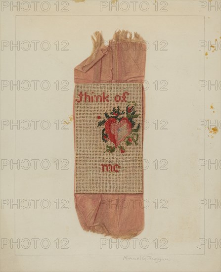 Bookmark (Valentine), c. 1938. Creator: Manuel G. Runyan.