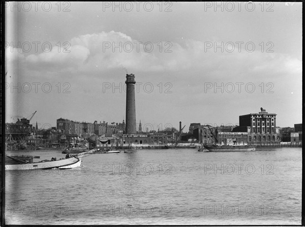 Shot Tower and Lead Works, Belvedere Road, Lambeth, Greater London Authority, 1936. Creator: Charles William  Prickett.