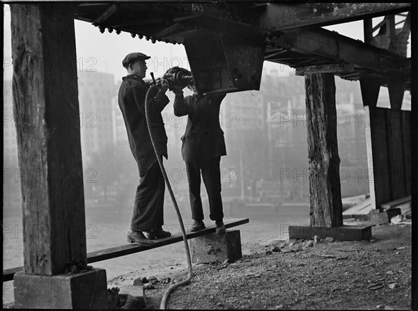 Demolition of Waterloo Bridge, Lambeth, Greater London Authority, 1936. Creator: Charles William  Prickett.