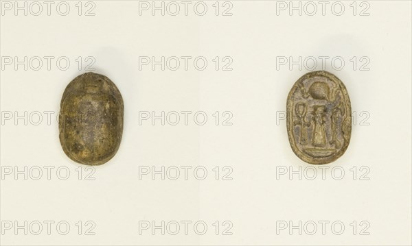 Scarab: Hieroglyphs (wAs-sign, Dd-sign, anx-sign), Egypt, New Kingdom, Dynasties 18-20 (abt 1550... Creator: Unknown.