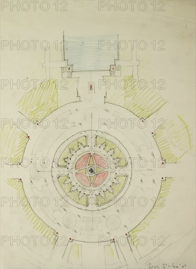 Potomac Round Point, Washington D.C., Plan Sketch, 1909. Creator: Daniel Burnham.