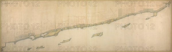 Plate 50 B from Plan of Chicago 1909: Lake Shore from Chicago Avenue on the south to Wilmette... Creator: Daniel Burnham.