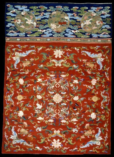 Panel (Furnishing Fabric), China, Ming dynasty(1368-1644)/ Qing dynasty (1644-1911), 1600/50. Creator: Unknown.